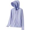 imagebaleaf Womens UPF 50 Sun Jacket with Removable Brim UV SPF Lightweight Shirts Long Sleeve Full Zip Up Hoodie Outdoor HikingLight Blue