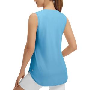 imagebaleaf Womens Workout Tank Tops Sleeveless UPF50 Soft Loose Fit Gym Athletic Yoga Running Lightweight ShirtsEthereal Blue