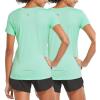 imagebaleaf Womens Short Sleeve Running Workout Shirts Athletic Tops Lightweight Quick Dry Training Yoga CrewneckAqua2 Pack