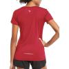 imagebaleaf Womens Short Sleeve Running Workout Shirts Athletic Tops Lightweight Quick Dry Training Yoga CrewneckRed