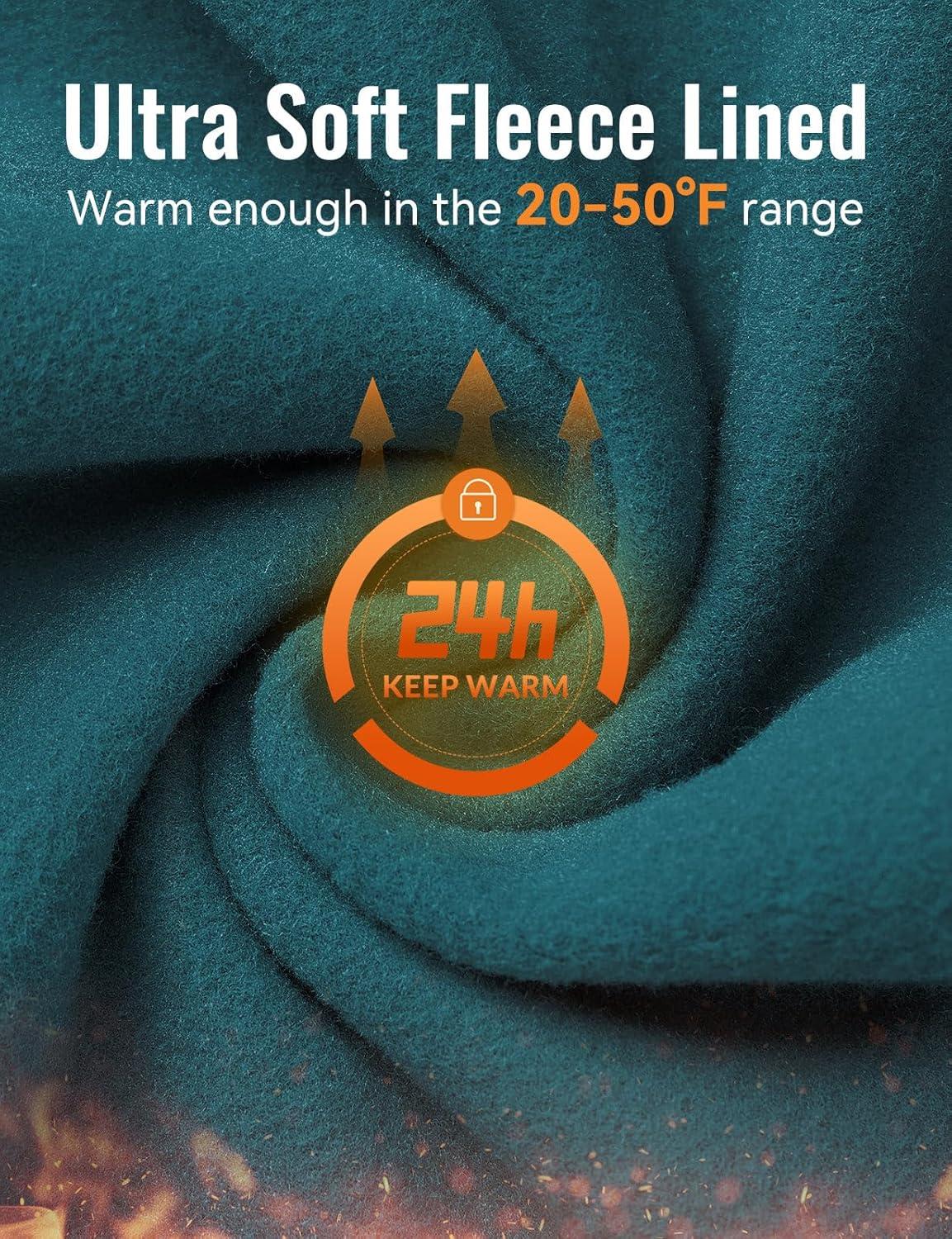 imagebaleaf Mens Thermal Running Tights Fleece Compression Leggings Winter Pants Zipper Pockets Cycling Gear Cold WeatherBlue