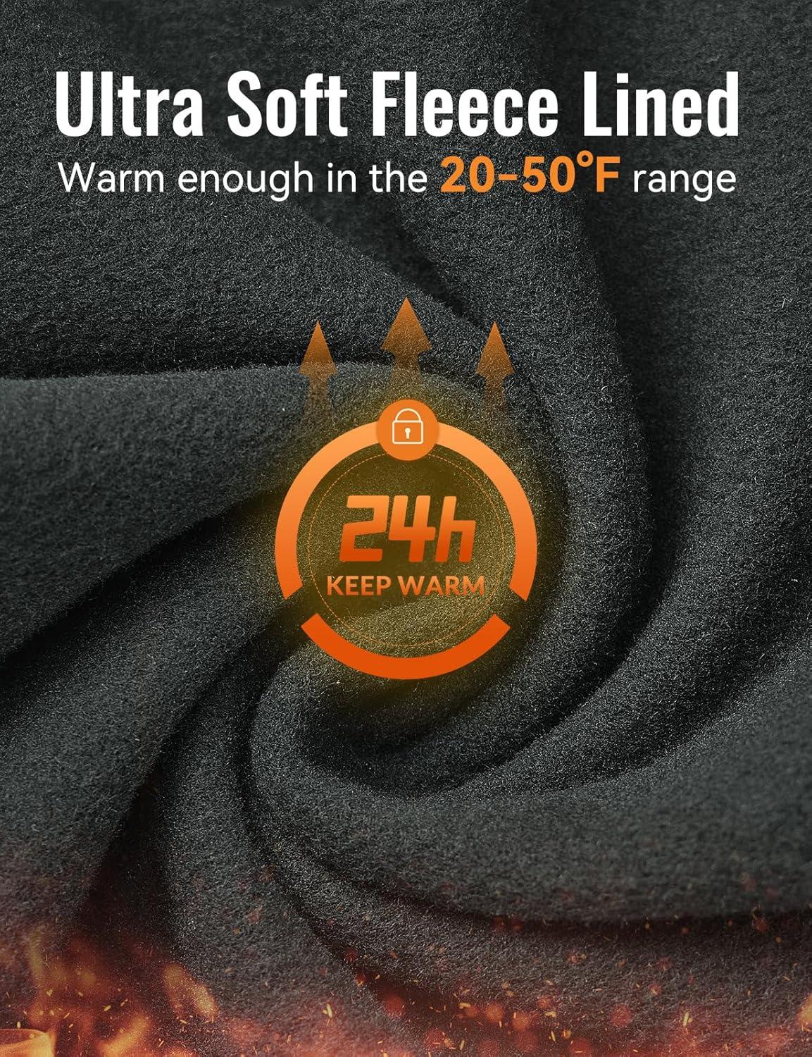 imagebaleaf Mens Thermal Running Tights Fleece Compression Leggings Winter Pants Zipper Pockets Cycling Gear Cold WeatherDark Gray