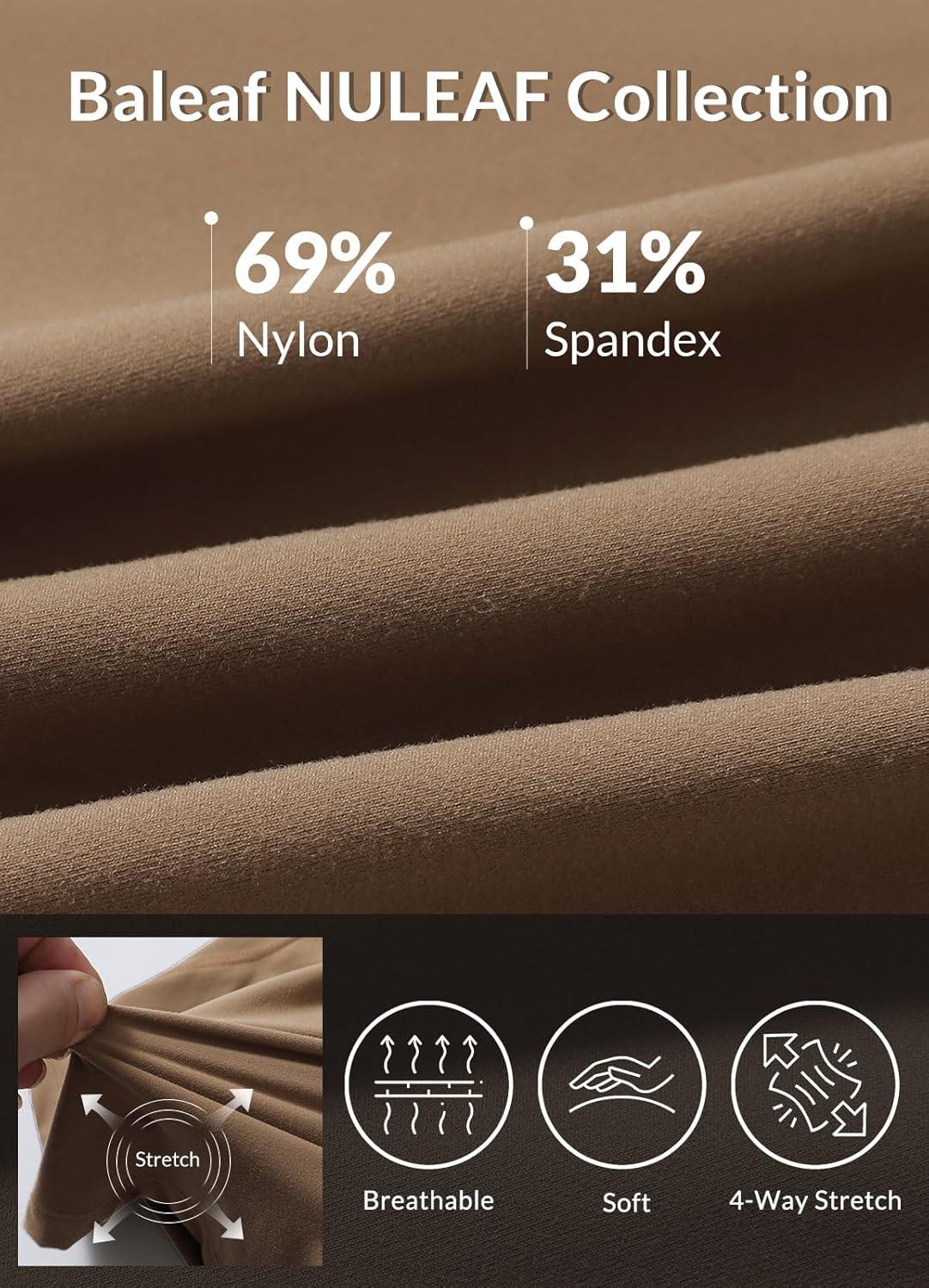 imagebaleaf Nuleaf Scoop Neck Long Sleeve Crop Top for Women Slim Fit Workout Shirts Tight Base Layer Athletic Gym Casual Cocoa Brown L