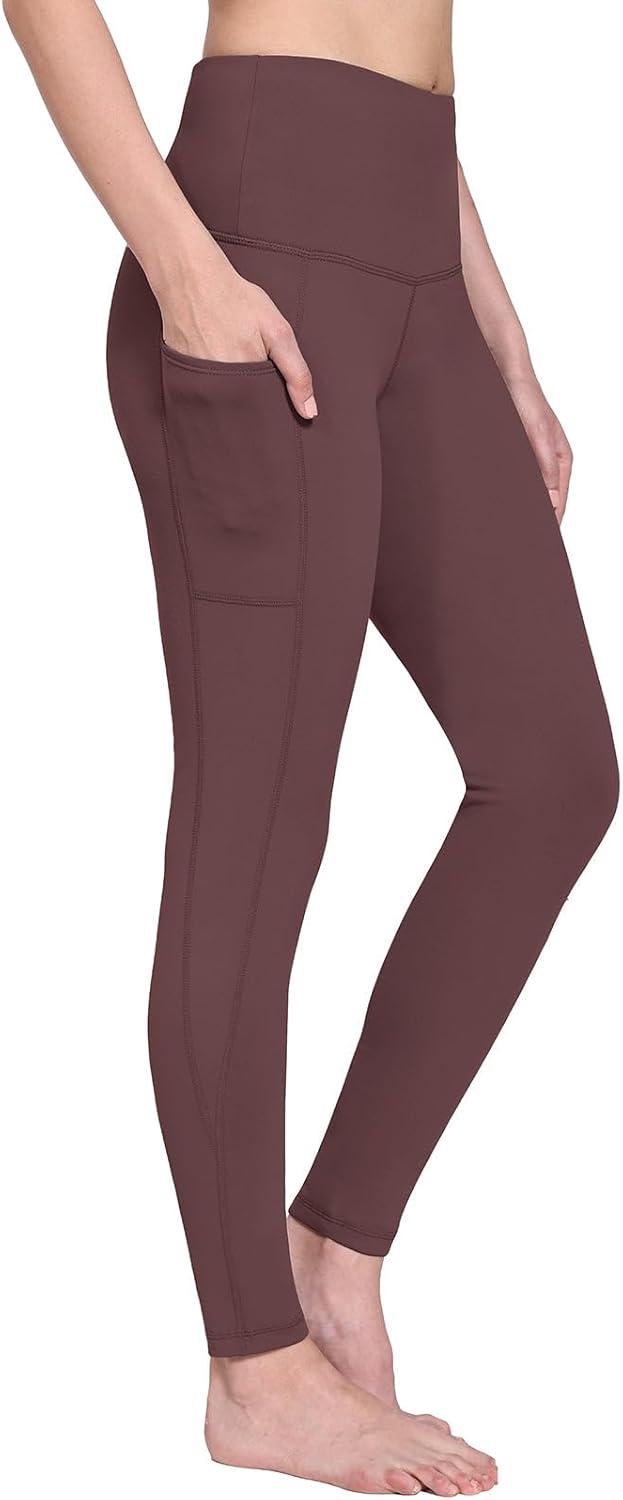 imagebaleaf Winter Clothing Women Leggings Fleece Lined Tights Thermal Warm Thick Cold Weather Gear 1 PocketsBrown