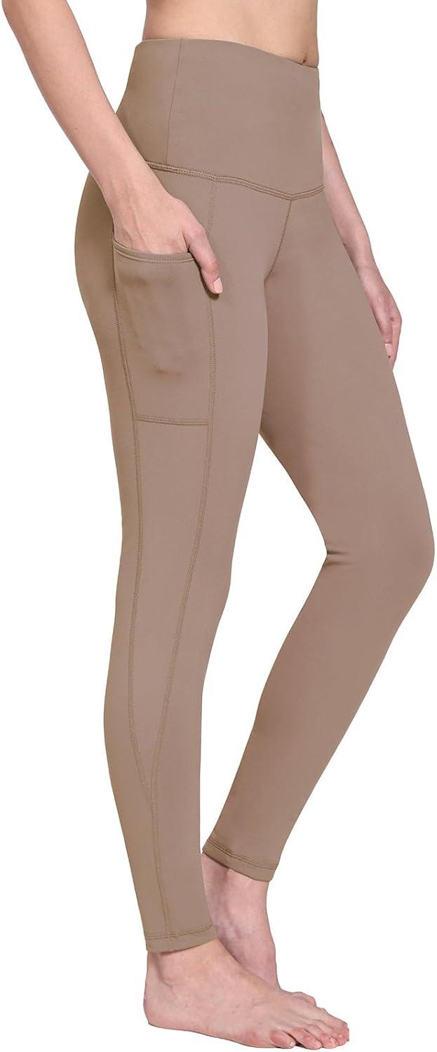 imagebaleaf Winter Clothing Women Leggings Fleece Lined Tights Thermal Warm Thick Cold Weather Gear 1 PocketsCocoa Creme