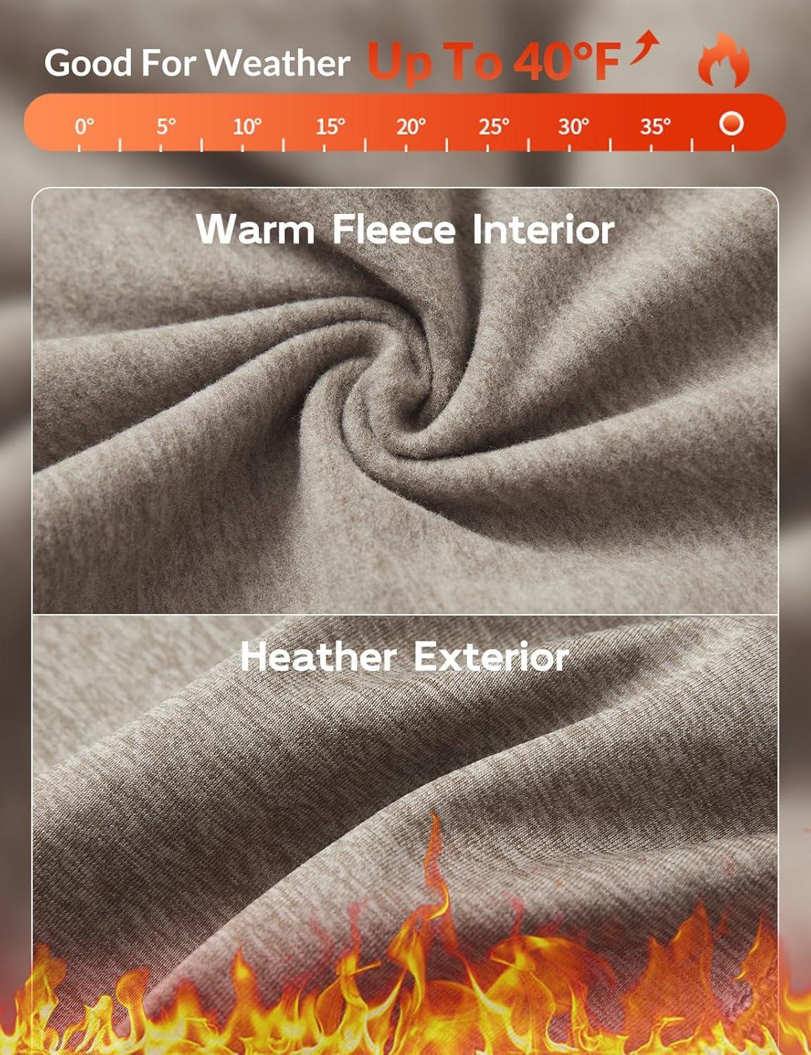 imagebaleaf Womens 25quot Petite Fleece Lined Leggings High Waisted Warm Thermal Winter with Pockets Snow PantsHeather Khaki