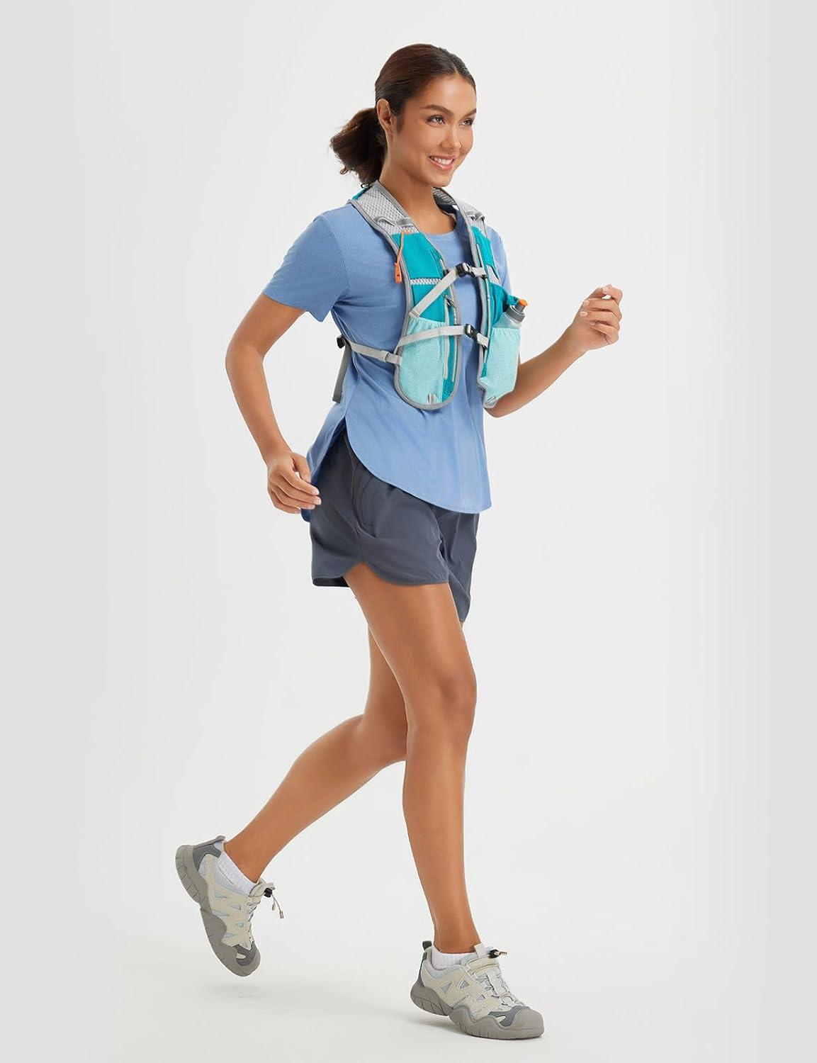 imagebaleaf Womens Short Sleeve T Shirts Crew Neck Workout Tops Running Shirts Sun Protection Quick Dry UVHeather Blue