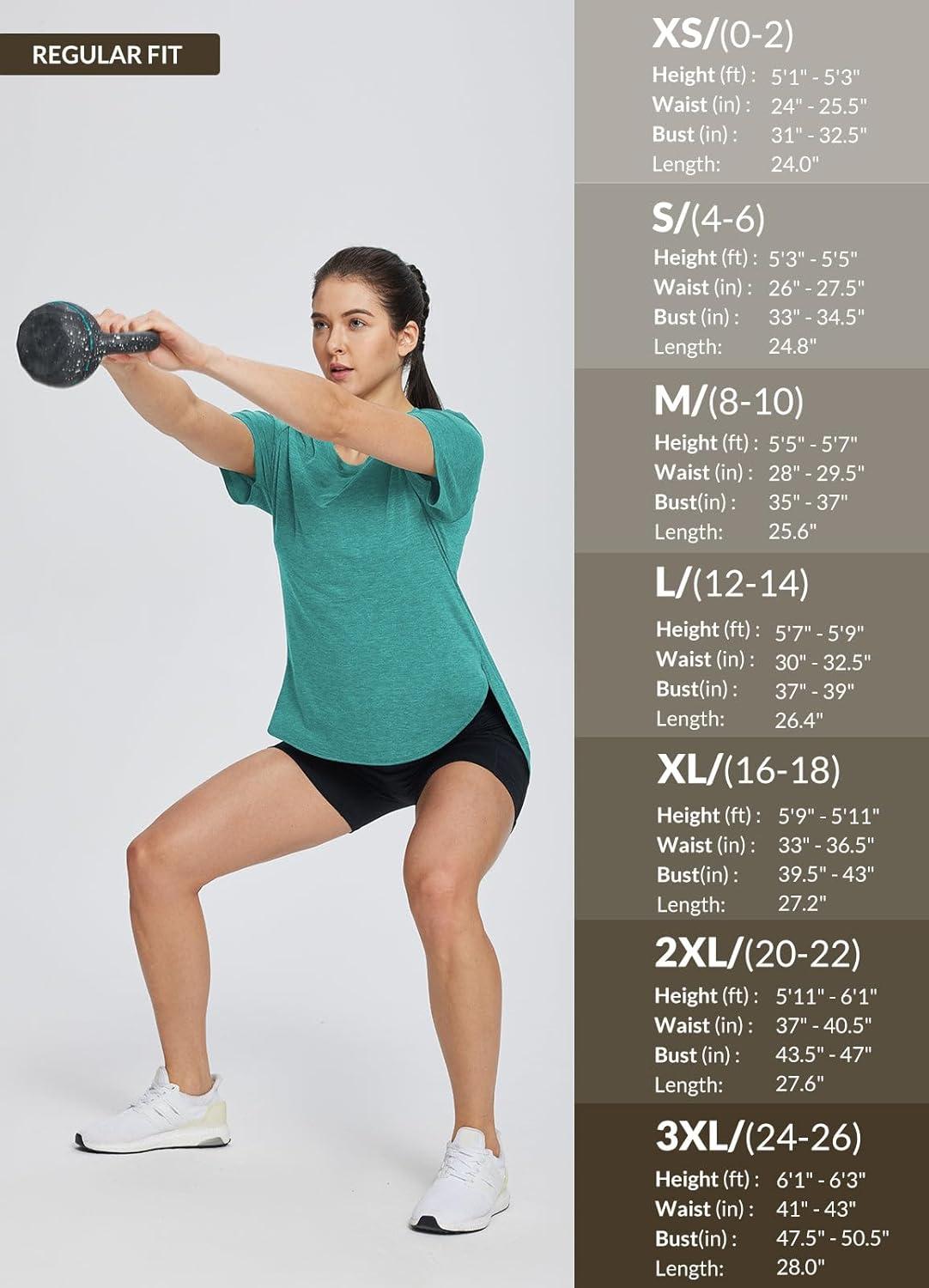 imagebaleaf Womens Short Sleeve Workout Shirts Tops Athletic Yoga Running Shirts Loose Fit with Side Slits Quick Dry TShirtsHeather Green