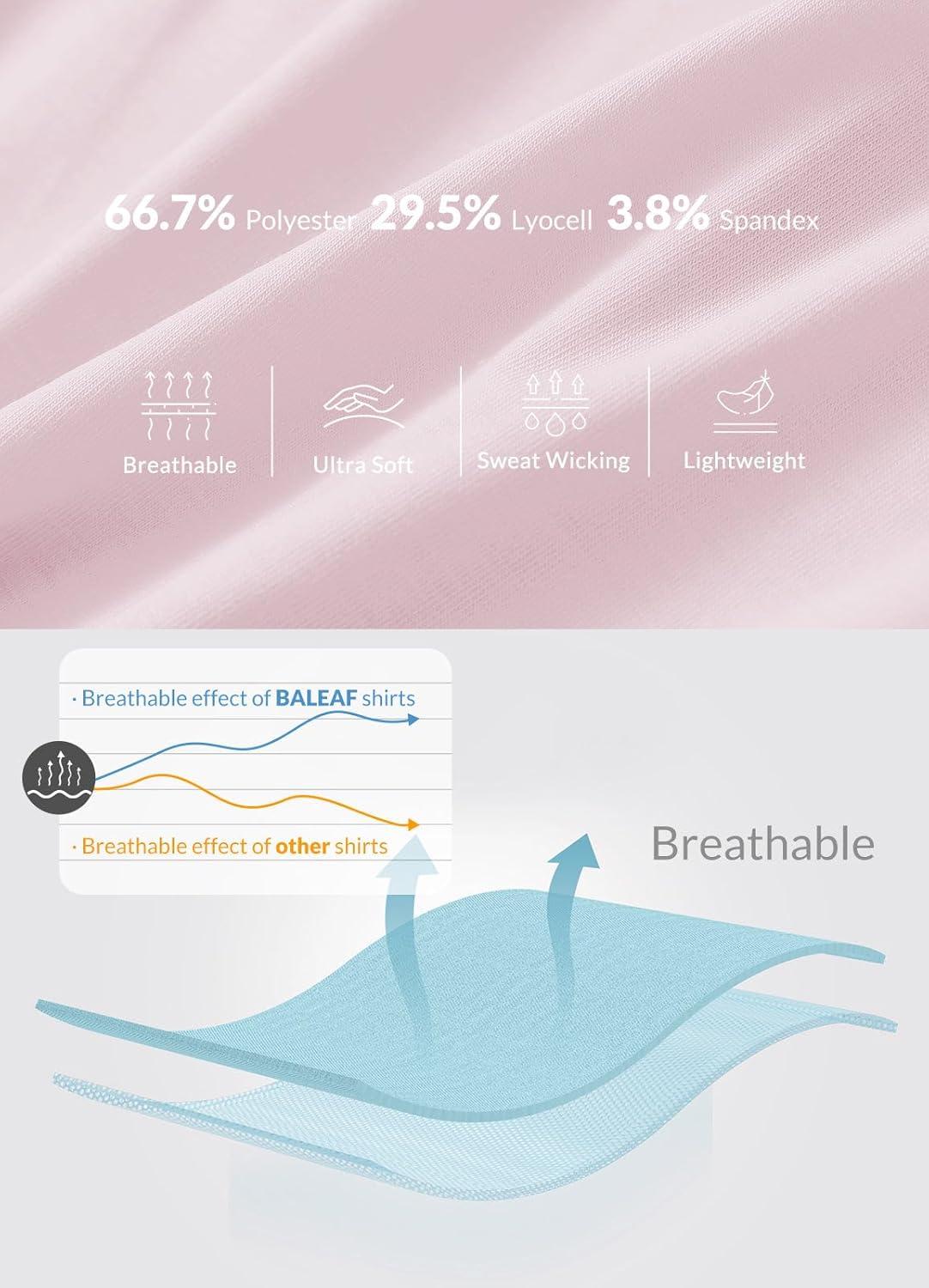 imagebaleaf Womens Short Sleeve Workout Shirts Tops Athletic Yoga Running Shirts Loose Fit with Side Slits Quick Dry TShirtsLight Pink