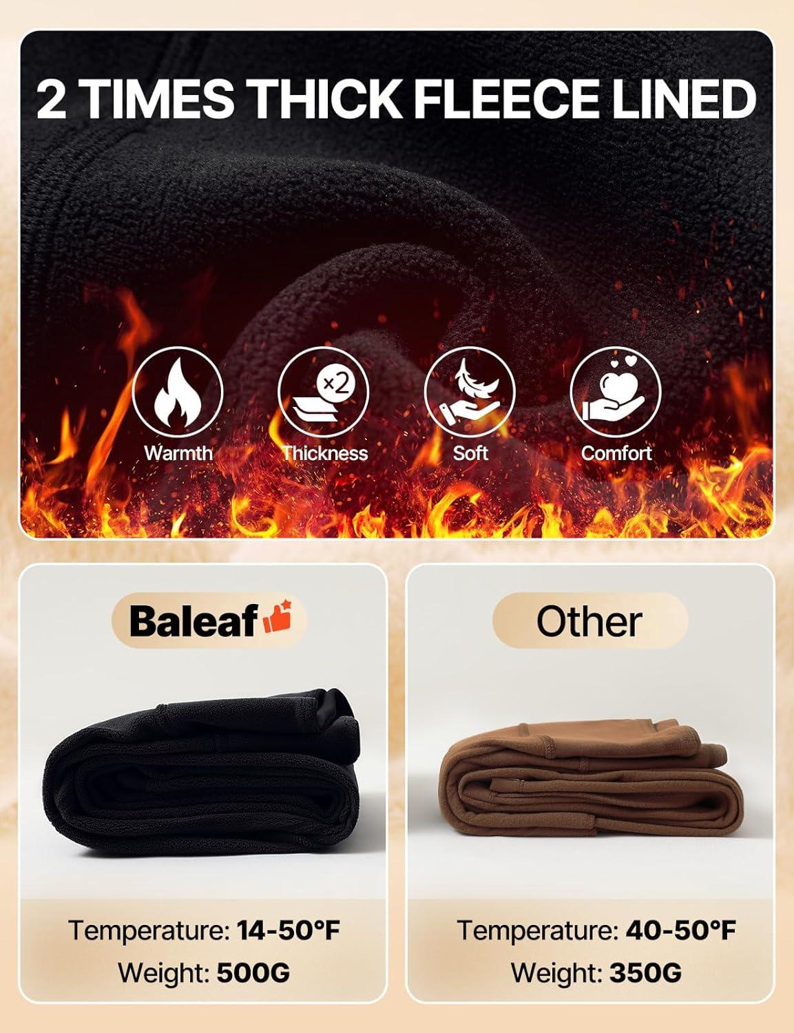 imagebaleaf Womens Thick Fleece Lined Leggings Winter Snow Pants Warm Thermal High Waisted Ski LeggingBlack