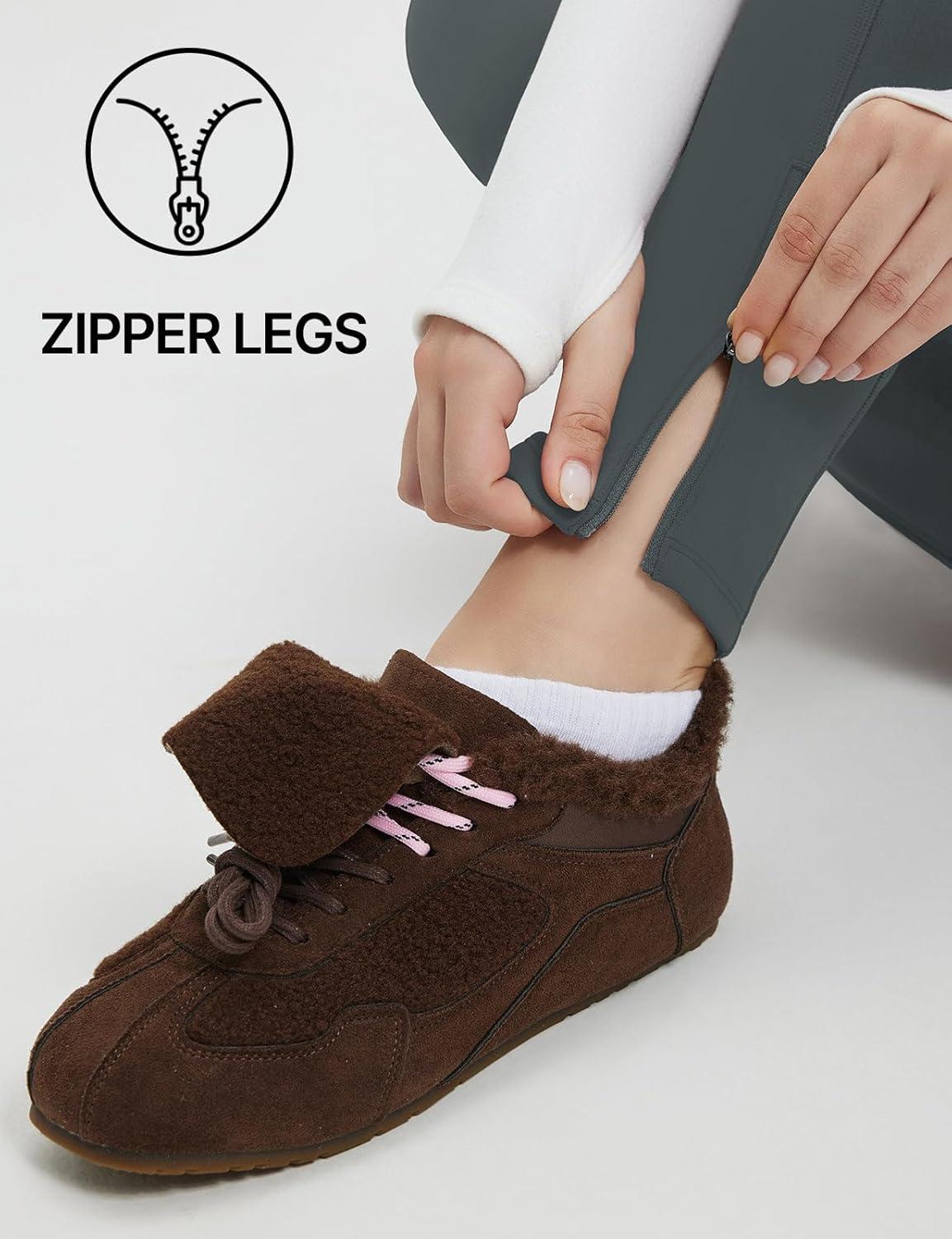 imagebaleaf Womens Thick Fleece Lined Leggings Winter Snow Pants Warm Thermal High Waisted Ski LeggingDark Gray