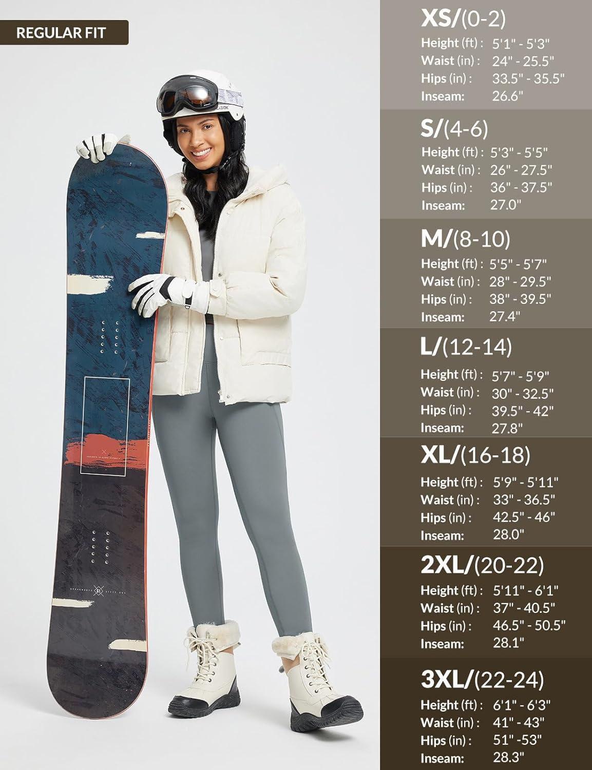 imagebaleaf Womens Thick Fleece Lined Leggings Winter Snow Pants Warm Thermal High Waisted Ski LeggingGray