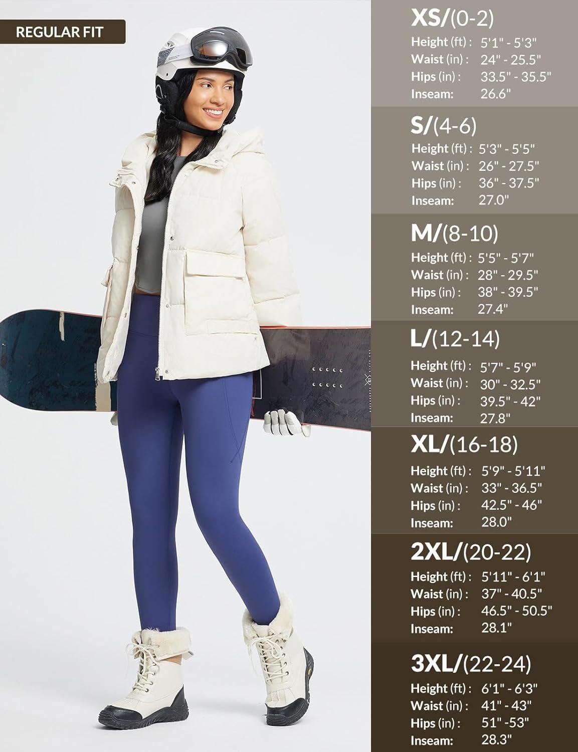 imagebaleaf Womens Thick Fleece Lined Leggings Winter Snow Pants Warm Thermal High Waisted Ski LeggingNavy