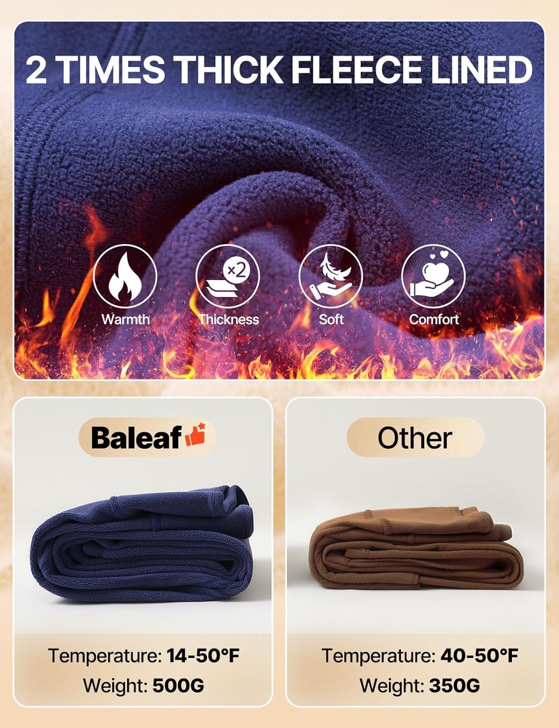 imagebaleaf Womens Thick Fleece Lined Leggings Winter Snow Pants Warm Thermal High Waisted Ski LeggingNavy Blue