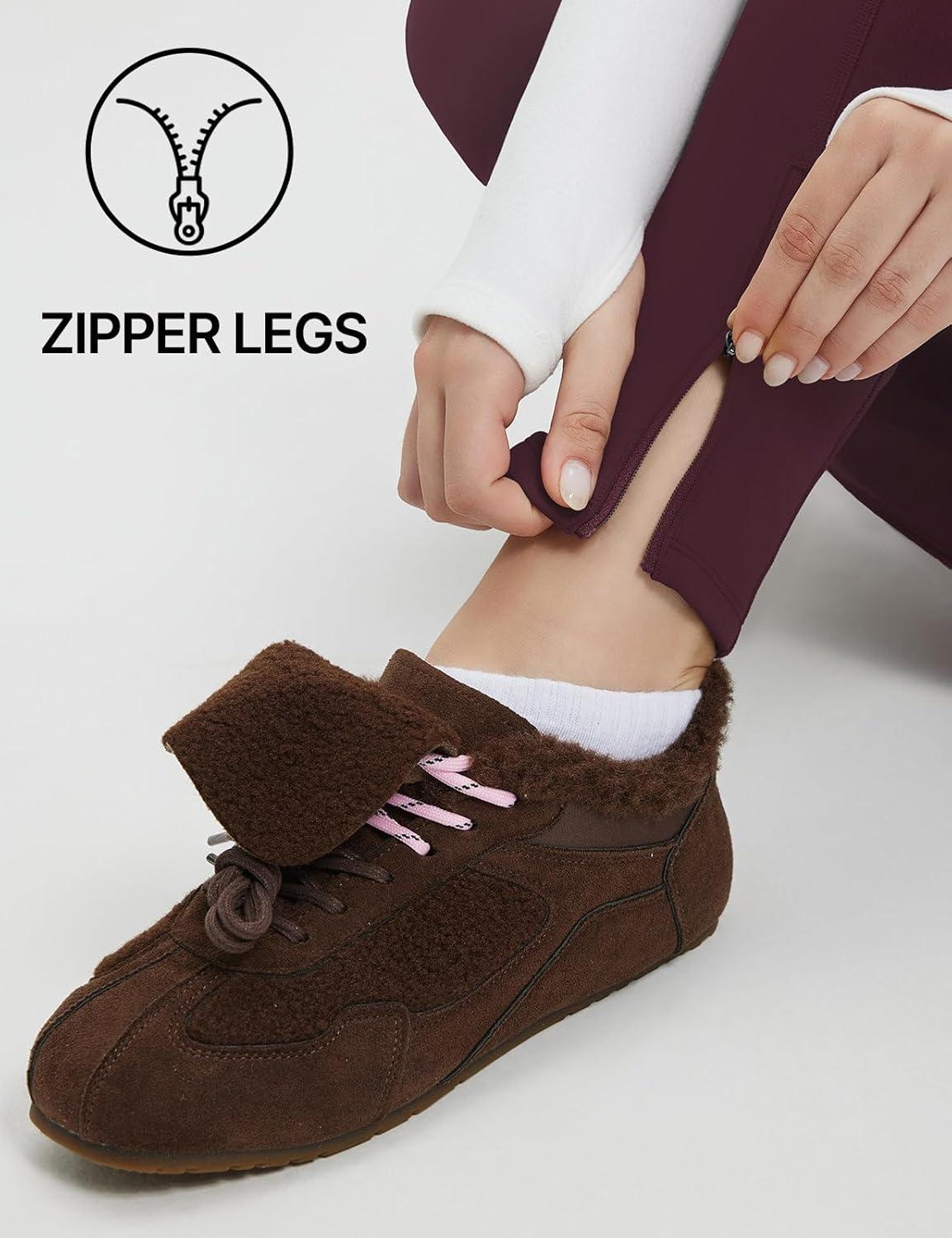 imagebaleaf Womens Thick Fleece Lined Leggings Winter Snow Pants Warm Thermal High Waisted Ski LeggingWine Red