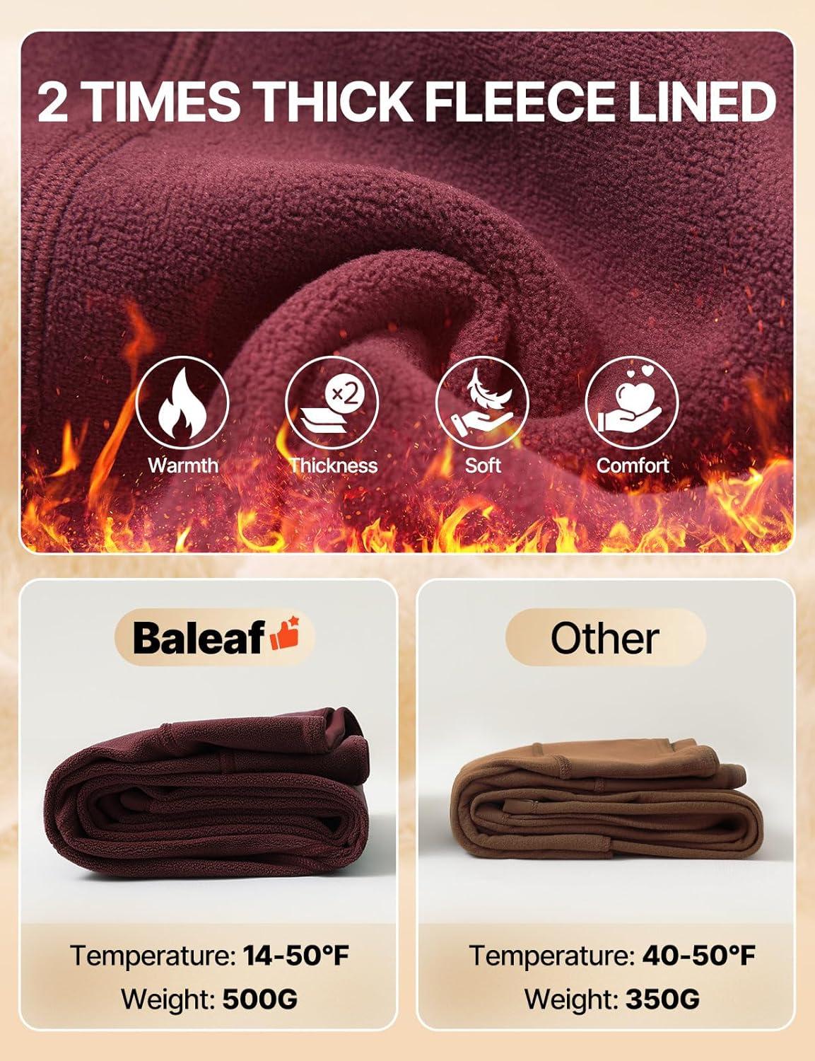 imagebaleaf Womens Thick Fleece Lined Leggings Winter Snow Pants Warm Thermal High Waisted Ski LeggingWine Red