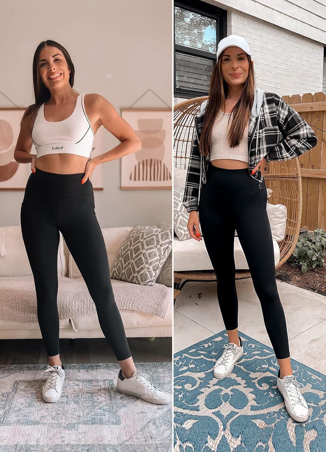 imagebaleaf Workout Leggings with Pockets for Women High Waisted Tummy Control Plus Size Yoga Pants for Running Gym AthleticDark Green