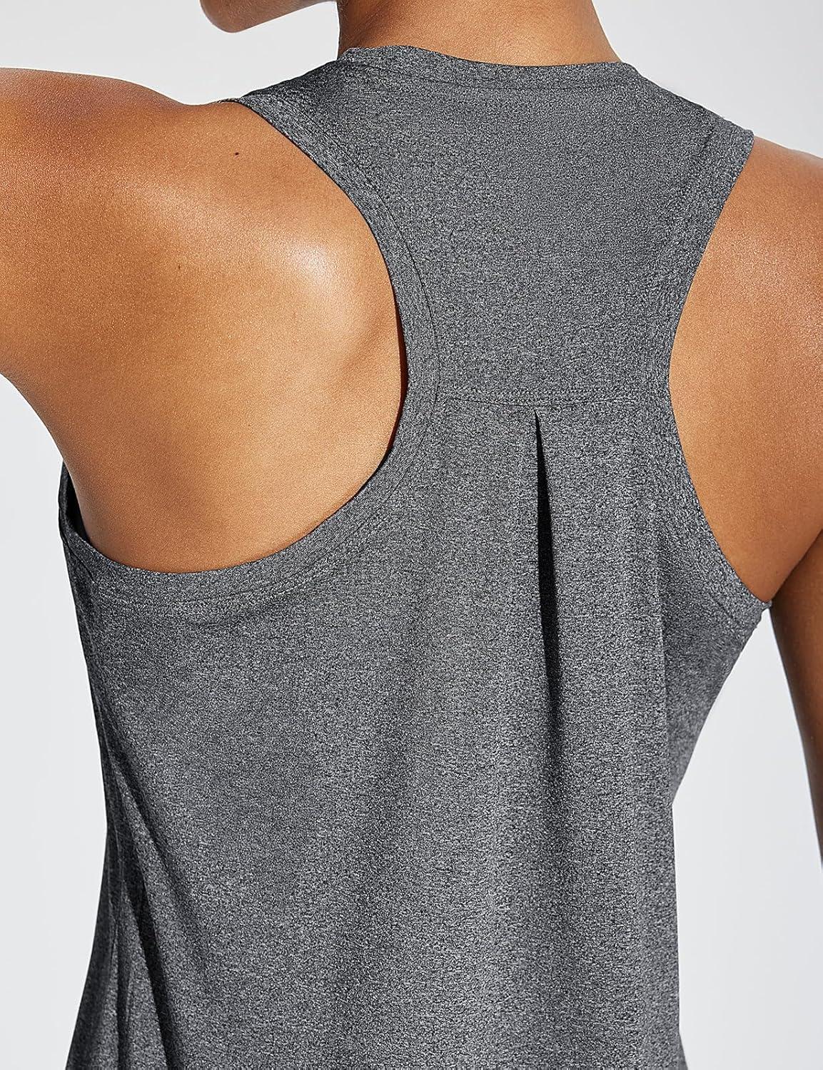 imagebaleaf Workout Tank Tops for Women Sleeveless Athletic Top Loose Fit Running Shirts High Neck Yoga Gym Clothes01grey