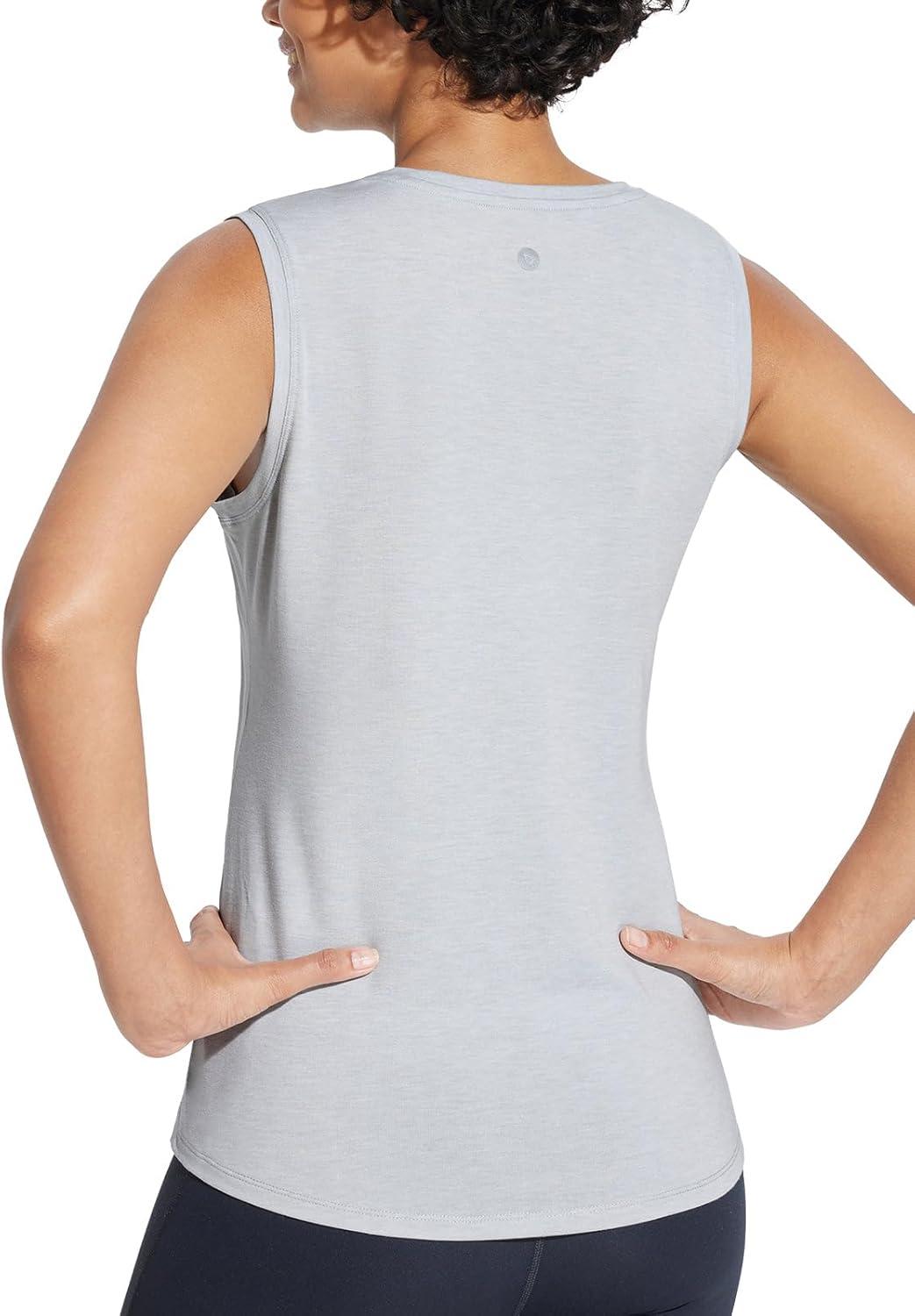 imagebaleaf Workout Tank Tops for Women Sleeveless Athletic Top Loose Fit Running Shirts High Neck Yoga Gym ClothesGrey