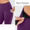imagebaleaf Fleece Lined Leggings Women Waterproof Thermal Pants Winter Workout Running Tights with Pockets Cold Weather GearPurple