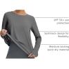 imagebaleaf Womens Long Sleeve Workout Tops Athletic Shirts Split Back Running Gym Quick Dry Sun Protection UPF 50Dark Gray