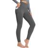 imagebaleaf Womens Petite Fleece Lined Leggings with Pockets 25quot Thermal Winter Warm High Waisted Thick 78 Yoga PantsDark Grey25