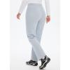 imagebaleaf Womens Polar Fleece Pants Thermal Cold Winter Lightweight Elastic Waist Sweatpants with PocketLight Grey