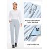 imagebaleaf Womens Polar Fleece Pants Thermal Cold Winter Lightweight Elastic Waist Sweatpants with PocketLight Grey