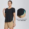 imagebaleaf Womens Short Sleeve T Shirts Crew Neck Workout Tops Running Shirts Sun Protection Quick Dry UVBlack