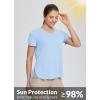 imagebaleaf Womens Short Sleeve T Shirts Crew Neck Workout Tops Running Shirts Sun Protection Quick Dry UVBlue