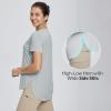 imagebaleaf Womens Short Sleeve T Shirts Crew Neck Workout Tops Running Shirts Sun Protection Quick Dry UVGray
