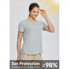 imagebaleaf Womens Short Sleeve T Shirts Crew Neck Workout Tops Running Shirts Sun Protection Quick Dry UVGray