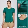 imagebaleaf Womens Short Sleeve T Shirts Crew Neck Workout Tops Running Shirts Sun Protection Quick Dry UVGreen