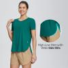 imagebaleaf Womens Short Sleeve T Shirts Crew Neck Workout Tops Running Shirts Sun Protection Quick Dry UVGreen