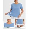 imagebaleaf Womens Short Sleeve T Shirts Crew Neck Workout Tops Running Shirts Sun Protection Quick Dry UVHeather Blue