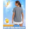imagebaleaf Womens Short Sleeve T Shirts Crew Neck Workout Tops Running Shirts Sun Protection Quick Dry UVHeather Light Gray