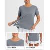 imagebaleaf Womens Short Sleeve T Shirts Crew Neck Workout Tops Running Shirts Sun Protection Quick Dry UVHeather Light Gray