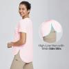 imagebaleaf Womens Short Sleeve T Shirts Crew Neck Workout Tops Running Shirts Sun Protection Quick Dry UVPink