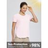 imagebaleaf Womens Short Sleeve T Shirts Crew Neck Workout Tops Running Shirts Sun Protection Quick Dry UVPink