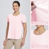 imagebaleaf Womens Short Sleeve T Shirts Crew Neck Workout Tops Running Shirts Sun Protection Quick Dry UVPink