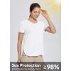 imagebaleaf Womens Short Sleeve T Shirts Crew Neck Workout Tops Running Shirts Sun Protection Quick Dry UVWhite