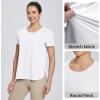 imagebaleaf Womens Short Sleeve T Shirts Crew Neck Workout Tops Running Shirts Sun Protection Quick Dry UVWhite
