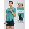 imagebaleaf Womens Short Sleeve Workout Shirts Tops Athletic Yoga Running Shirts Loose Fit with Side Slits Quick Dry TShirtsHeather Green