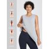 imagebaleaf Workout Tank Tops for Women Sleeveless Athletic Top Loose Fit Running Shirts High Neck Yoga Gym ClothesGrey