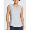 imagebaleaf Workout Tank Tops for Women Sleeveless Athletic Top Loose Fit Running Shirts High Neck Yoga Gym ClothesGrey