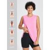 imagebaleaf Workout Tank Tops for Women Sleeveless Athletic Top Loose Fit Running Shirts High Neck Yoga Gym ClothesPink