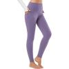 imagebaleaf Fleece Lined Leggings Women Waterproof Thermal Pants Winter Workout Running Tights with Pockets Cold Weather GearDark Grape
