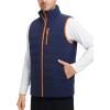 imagebaleaf Mens Fleece Lined Puffer Vest Lightweight Warm Sleeveless Jacket with Full Zip Winter Vest for Golf RunningNavy Blue