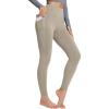 imagebaleaf Womens Petite Fleece Lined Leggings with Pockets 25quot Thermal Winter Warm High Waisted Thick 78 Yoga PantsWeathered Teak25