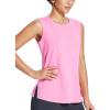 imagebaleaf Workout Tank Tops for Women Sleeveless Athletic Top Loose Fit Running Shirts High Neck Yoga Gym ClothesPink